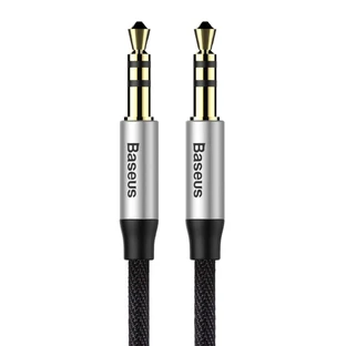 Baseus Yiven M30 cablu stereo audio AUX 3.5 mm mascul mini jack 1.5 m argintiu/negru (CAM30-CS1)