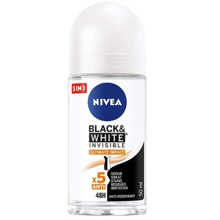 Nivea Black & White Invisible Ultimate Impact Ролоновий антиперспірант, 50 мл