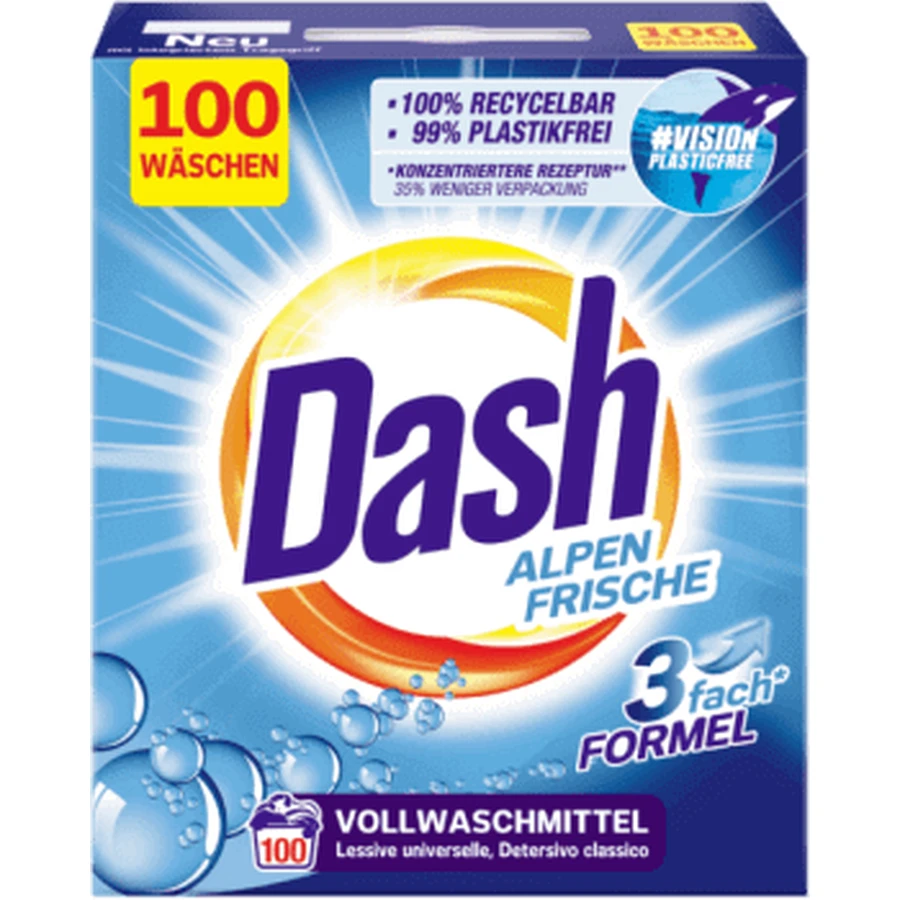 Dash Пральний порошок Alpen Frische 100 прань, 6 кг: ціни та характеристики