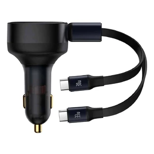 Автомобільний зарядний пристрій Baseus Enjoyment 2-в-1 33 Вт 2x USB C (штекер) - чорний