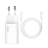 Baseus Super Si 1C Fast Charger USB Type C 20W Power Delivery + USB Type C - Lightning Cable 1m White (TZCCSUP-B02)