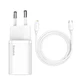 Baseus Super Si 1C Fast Charger USB Type C 20W Power Delivery + USB Type C - Lightning Cable 1m White (TZCCSUP-B02)