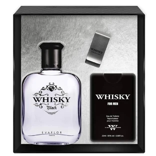 Туалетная вода Evaflor Whiskey Black, 100 мл + Туалетная вода, 20 мл + зажим для денег