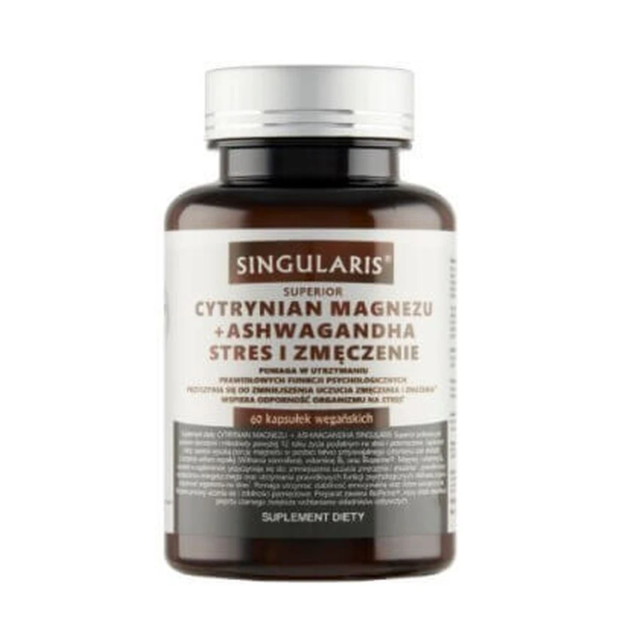 Singularis Magnesium Citrate + Ashwagandha Stress and Fatigue, 60 капсул: ціни та характеристики