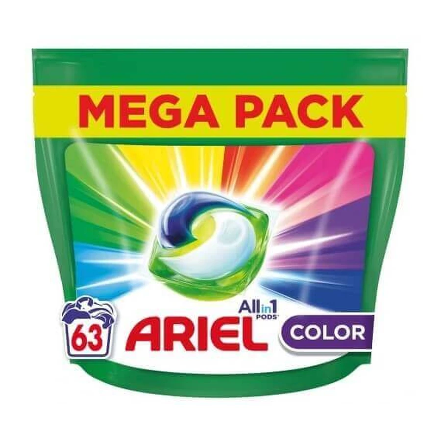 Кольорові капсули Ariel All in 1, 63 шт: ціни та характеристики