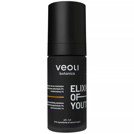 Veoli Botanica Elixir Of Youth Освітлююча і живильна емульсійна сироватка з аскорбілтетраізопальмітатом 5%, 30 мл: ціни та характеристики