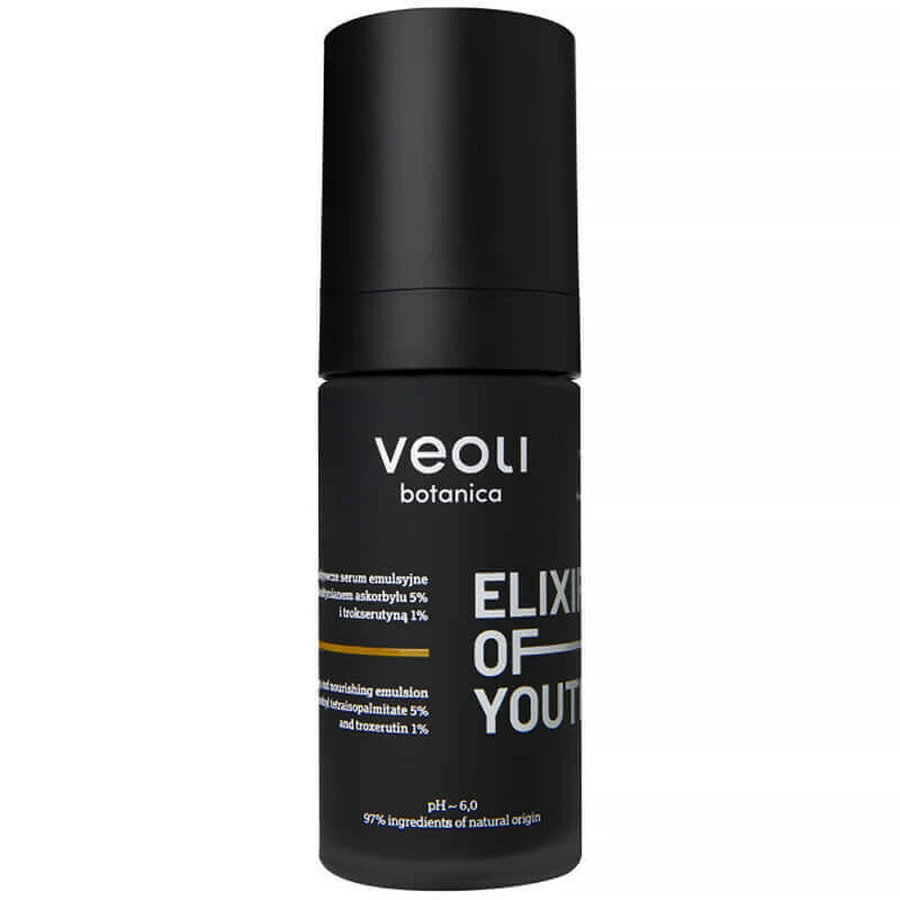Veoli Botanica Elixir Of Youth Освітлююча і живильна емульсійна сироватка з аскорбілтетраізопальмітатом 5%, 30 мл: ціни та характеристики
