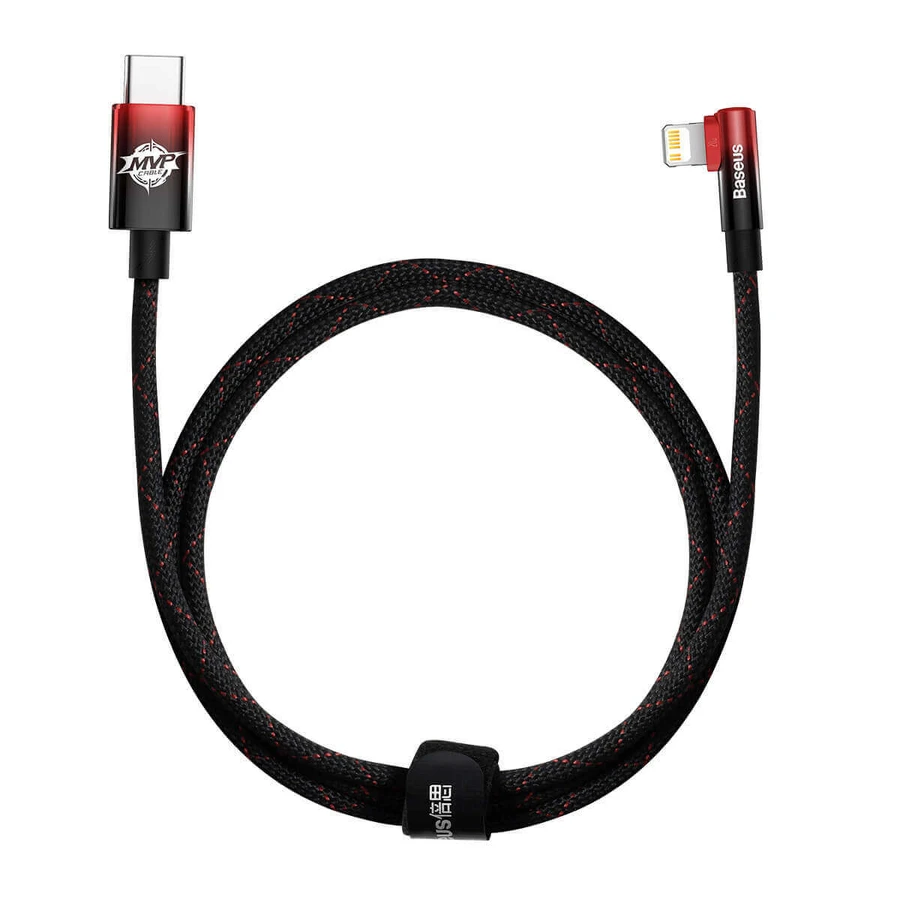 Baseus CAVP000220 кутовий Lightning - USB-C PD кабель 20W 480Mb/s 1m - червоний: ціни та характеристики