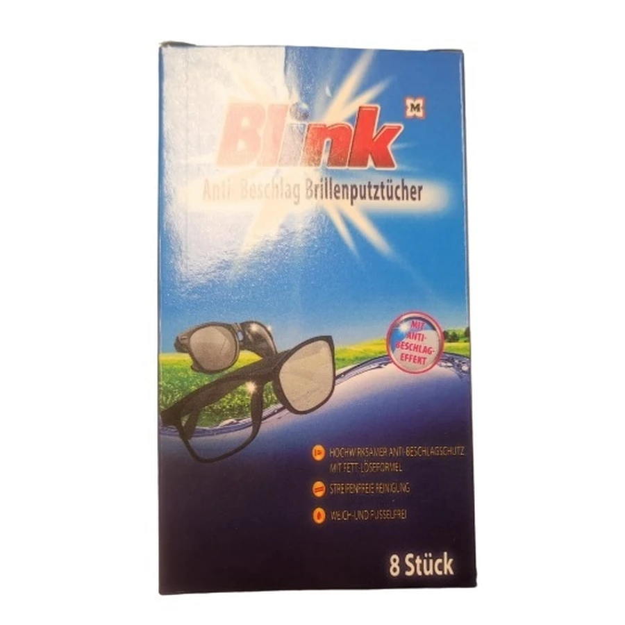 Blink, Anti-fog, Glasses Cleaning Wipes, 8 шт: ціни та характеристики