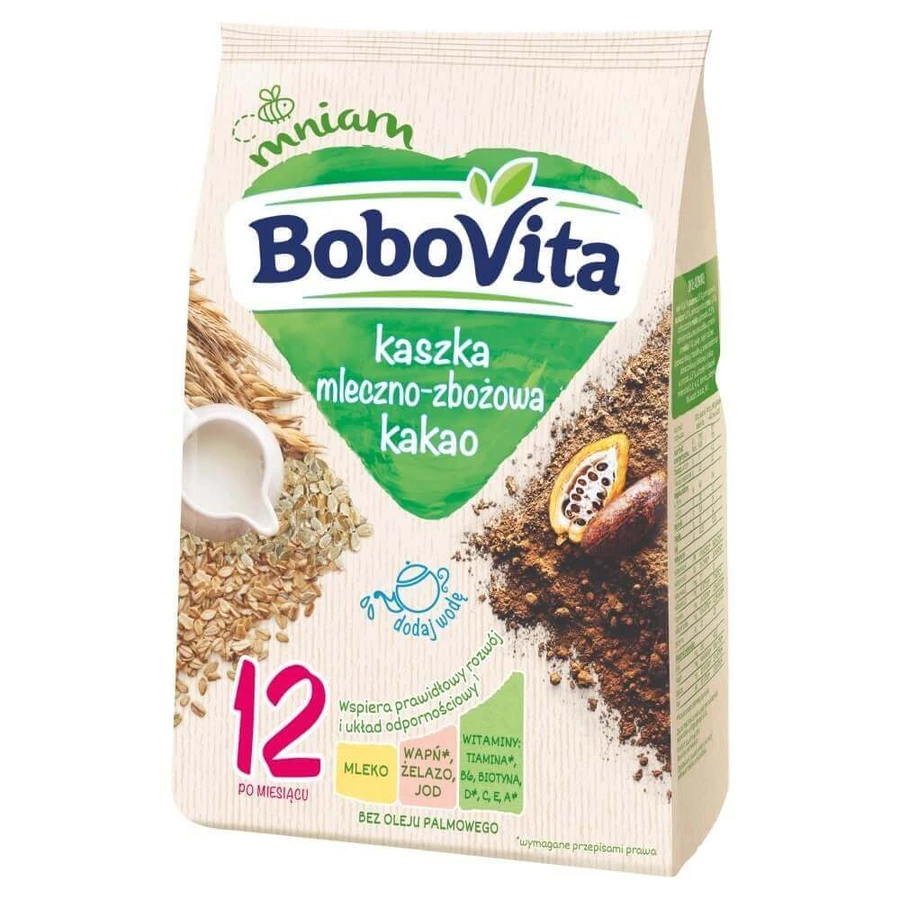 BoboVita terci de lapte și cereale, cacao, după 12 luni, 230 г: цены и характеристики