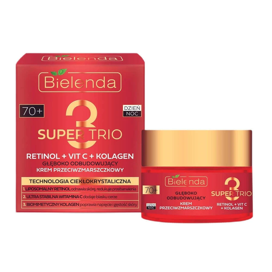 Глибоко відновлюючий крем від зморшок Bielenda Super Trio 70+, 50 мл: ціни та характеристики