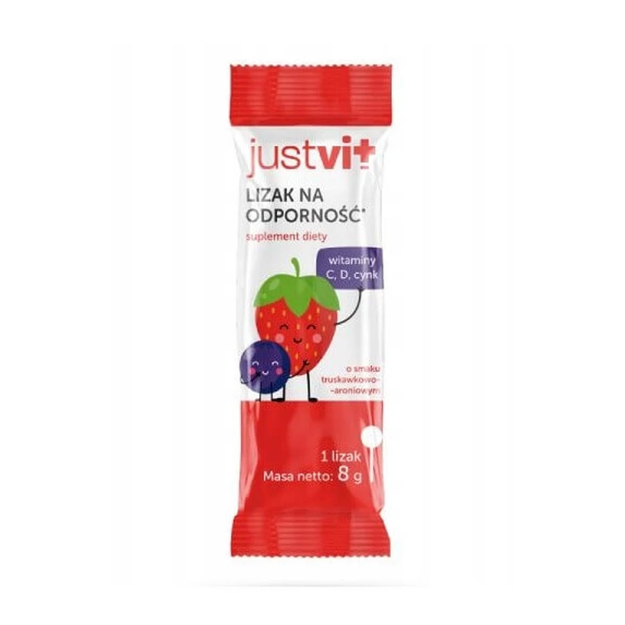 Леденец Justvit Клубника-Арония Иммунитет, 1 шт.: цены и характеристики