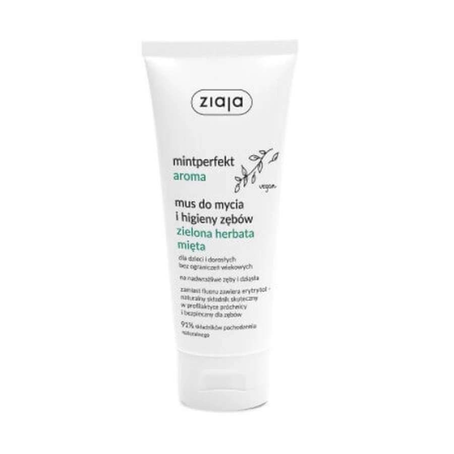Ziaja, Mintperfect Aroma Mousse для чищення та гігієни зубів Зелений чай М'ята, 100 мл: ціни та характеристики