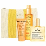 Літній набір Huile Prodigieuse 50 мл + Олія для засмаги SPF50 150 мл + Сонцезахисний крем для обличчя SPF50 50 мл, Nuxe
