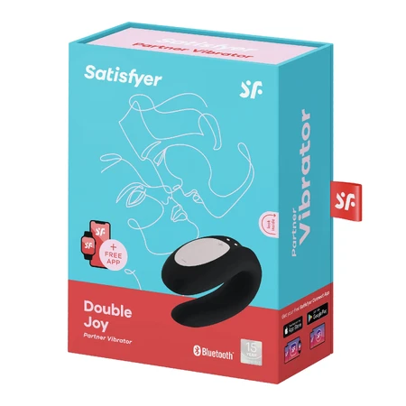 Satisfyer Double Joy, вибратор для пар с управлением от телефона, черный: цены и характеристики