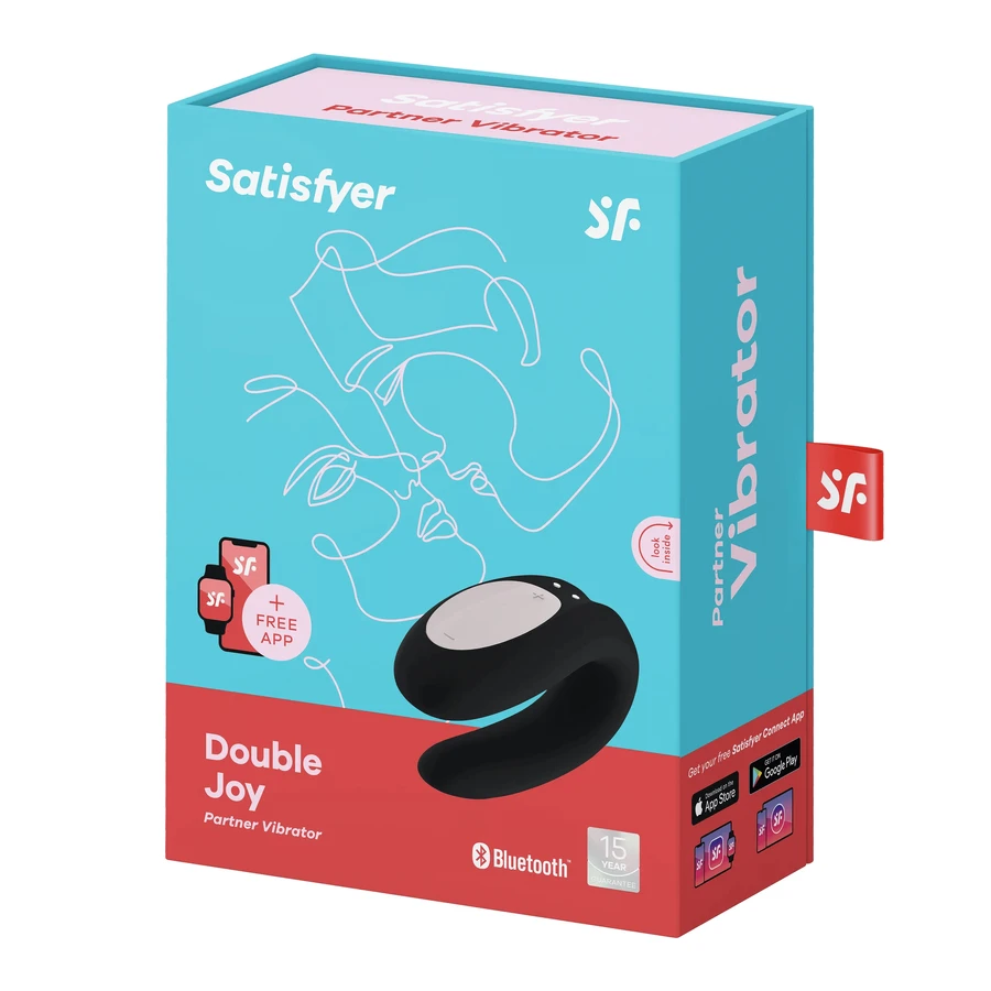 Satisfyer Double Joy, вибратор для пар с управлением от телефона, черный: цены и характеристики