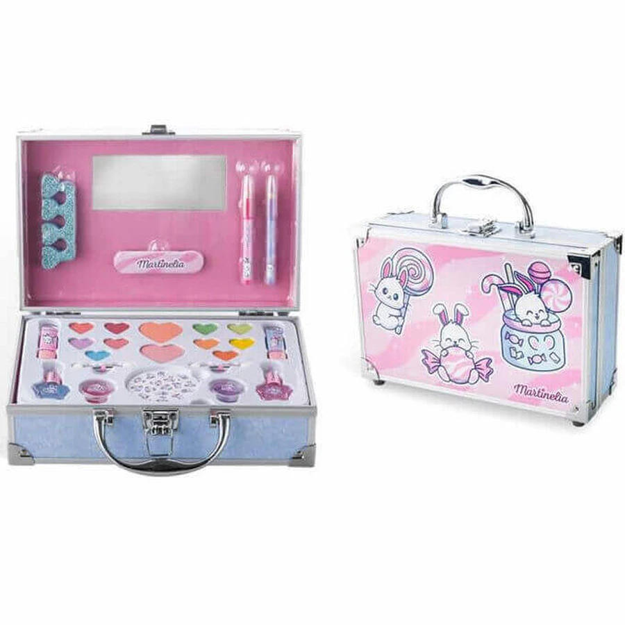 Тіні для повік Martinelia Yummy Complete Beauty Case + 2 помади + 2 підводки для очей + 2 лаки для нігтів + ​​2 блиски для губ + пилка для нігтів + ​​аплікатор для тіней + наклейки: ціни та характеристики