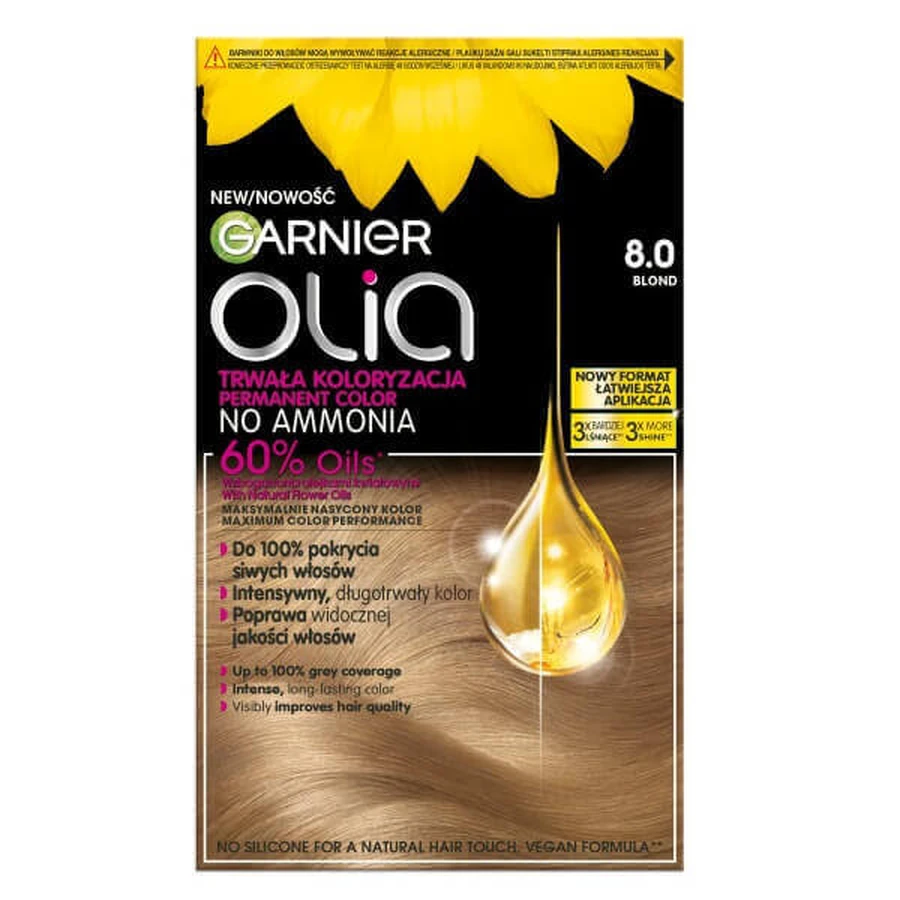 Краска для волос Garnier Olia 8.0 Блонд: цены и характеристики