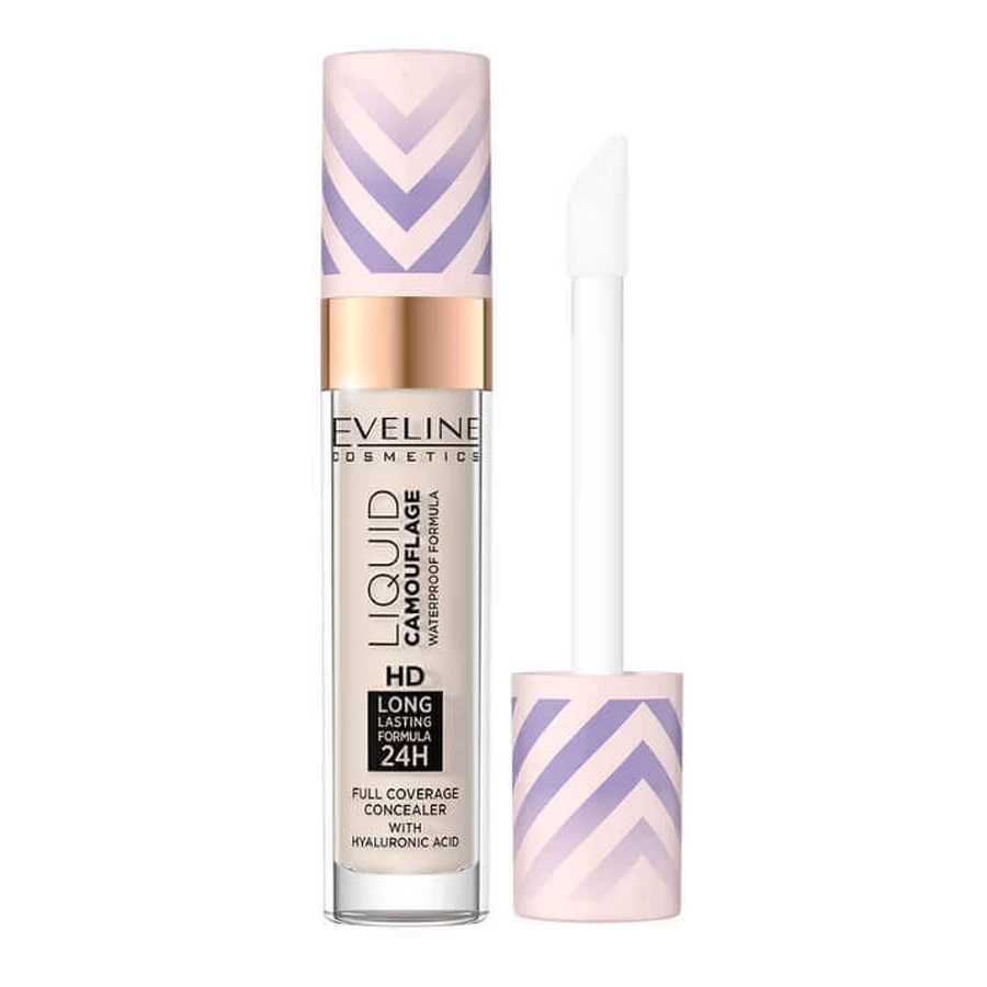 Eveline Cosmetics, Liquid Camouflage, Waterproof Camouflage Concealer with Hyaluronic Acid № 6, 7 мл: ціни та характеристики