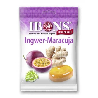 Краплі без цукру зі смаком імбиру та маракуї, 75 г, Ibons