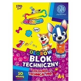 Кольоровий технічний блокнот А4 170г/м2, 10 арк