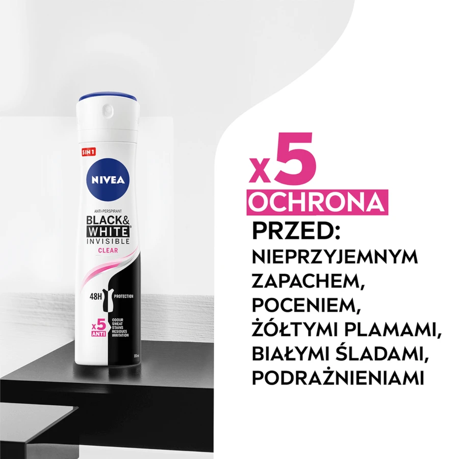 Антиперспірант Nivea Black & White Invisible Clear, 150 мл: ціни та характеристики