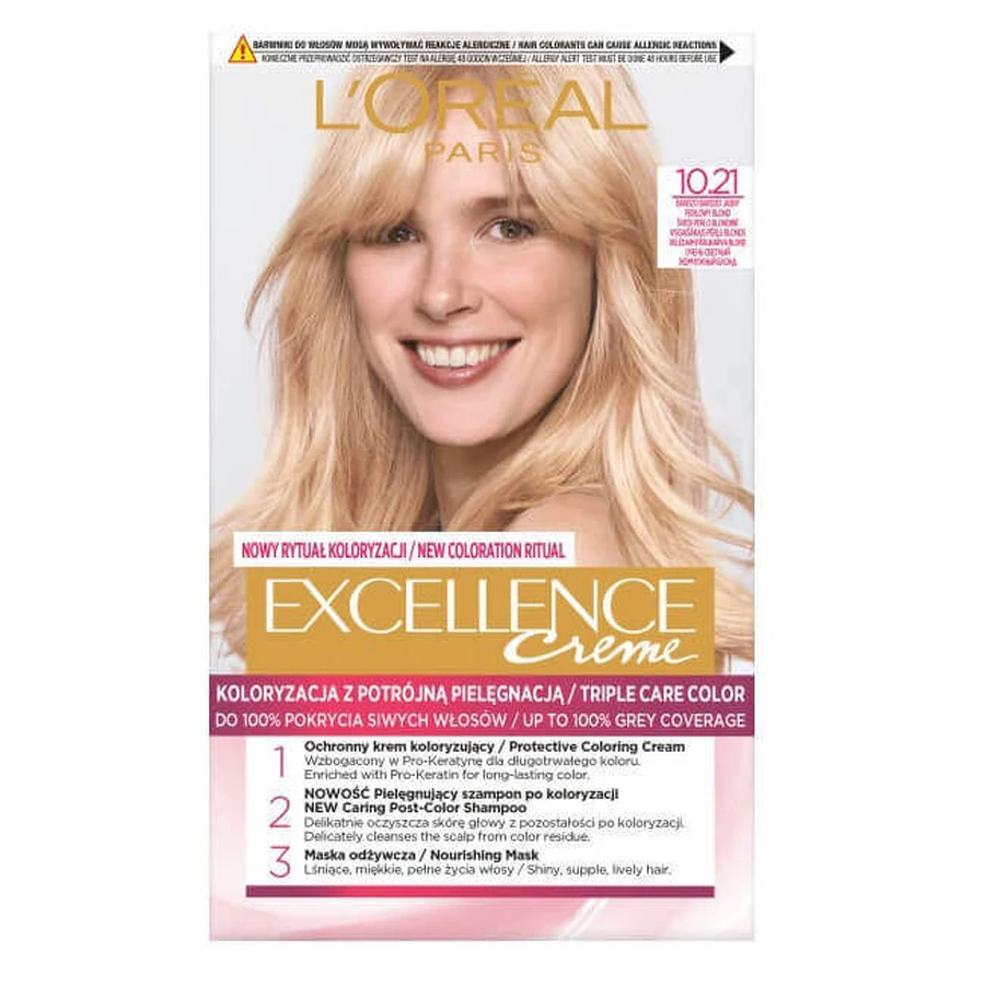 L Oreal Paris Excellence Creme Wax Colour 10.21 Очень светлый перистый блондин: цены и характеристики