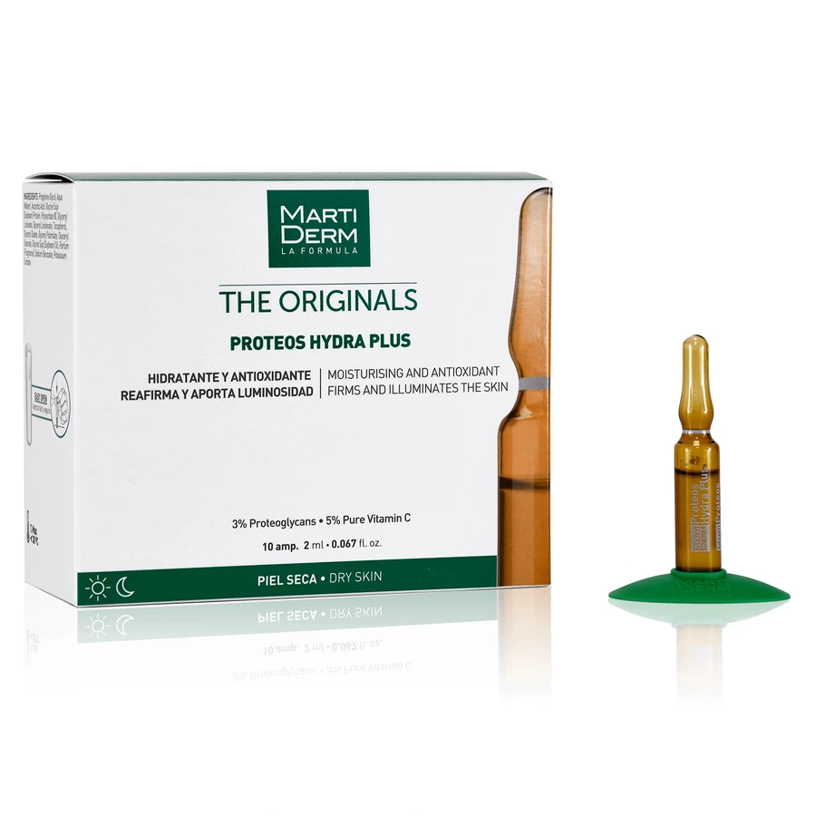 MartiDerm The Originals Proteos Hydra Plus, зволожуюча сироватка з антиоксидантами, суха шкіра, 2 мл х 10 ампул ПОШКОДЖЕНА УПАКОВКА: ціни та характеристики