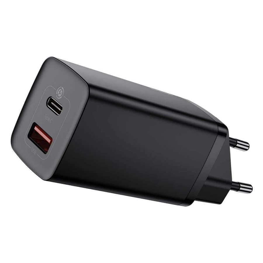 Baseus GaN2 Lite Fast Wall Charger 65W USB / USB Type C Quick Charge 3.0 Power Delivery (нітрид галію) чорний (CCGAN2L-B01): ціни та характеристики