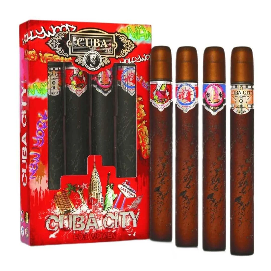 Cuba Original Cuba City For Women Set Парфумована вода Hollywood 35 мл + Парфумована вода Las Vegas 35 мл + Парфумована вода New York 35 мл + Парфумована вода Miami 35 мл: ціни та характеристики