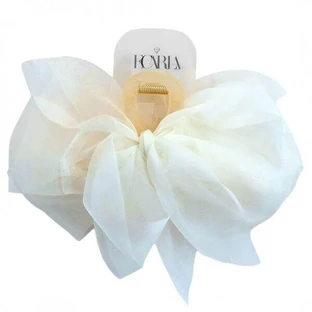Заколка для волосся Ecarla Tulle Bow White