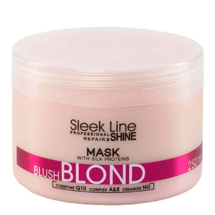 Маска для світлого волосся Stapiz Sleek Line Blush з шовком, 250 мл