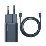 Швидкий зарядний пристрій Baseus Super Si 1C USB Type C 20W Power Delivery + Cable USB Type C - Lightning 1m Blue (TZCCSUP-B03)