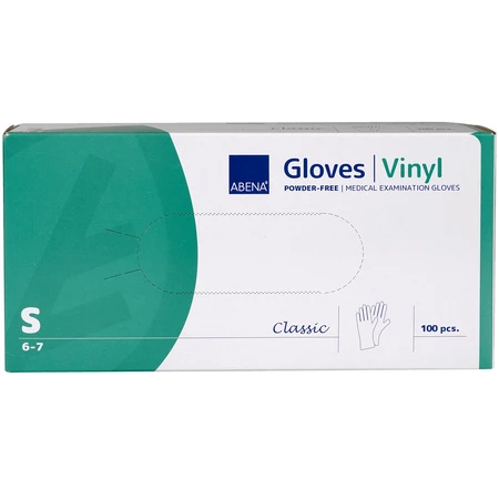 Abena, mănuși de vinil, nesterile, fără pudră, mărimea S, 100 bucăți: цены и характеристики