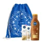 Набір Nivea Sun Luminous 630, освіжаючий сонцезахисний флюїд для обличчя, SPF 50+, 50 мл + лосьйон для засмаги з каротином, SPF 6, 200 мл + сумка-рюкзак безкоштовно