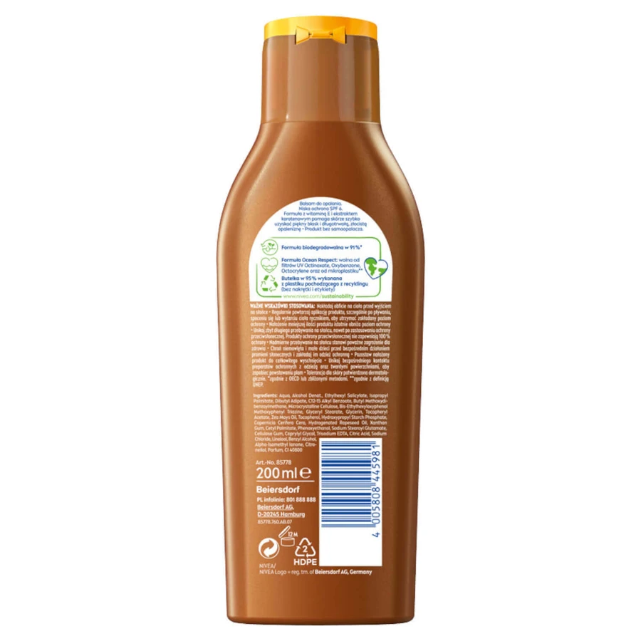 Набір Nivea Sun Luminous 630, освіжаючий сонцезахисний флюїд для обличчя, SPF 50+, 50 мл + лосьйон для засмаги з каротином, SPF 6, 200 мл + сумка-рюкзак безкоштовно: ціни та характеристики