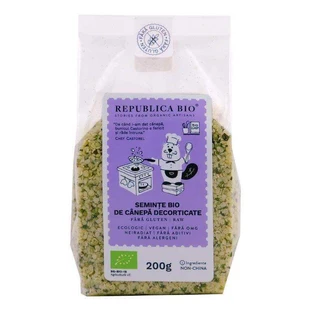 Очищенные органические семена конопли, 200 г, Organic Republic