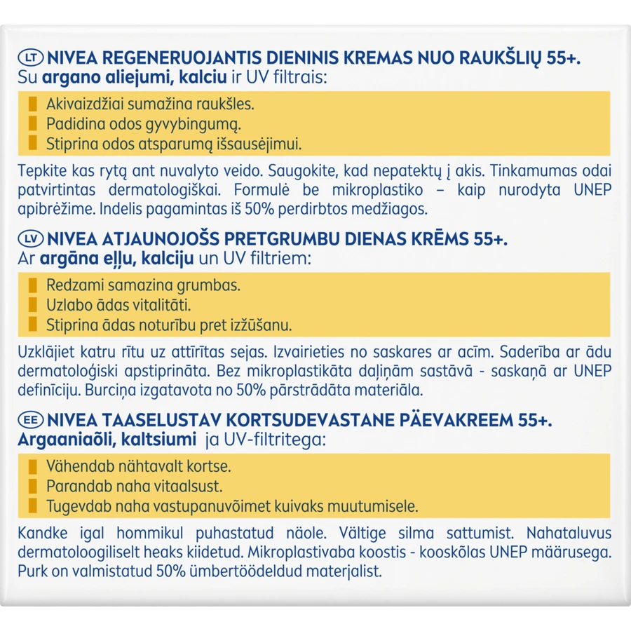 Nivea Антиморщинный + восстанавливающий дневной крем SPF15 55+, 50 мл: цены и характеристики