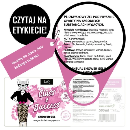 LaQ Class & Success, gel de duș, magnolie și piper roz, 500 ml: цены и характеристики
