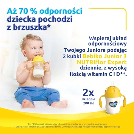 Bebiko Junior 3 Nutriflor Expert, поживна молочна суміш на основі молока, від 1 року, 700 г: ціни та характеристики