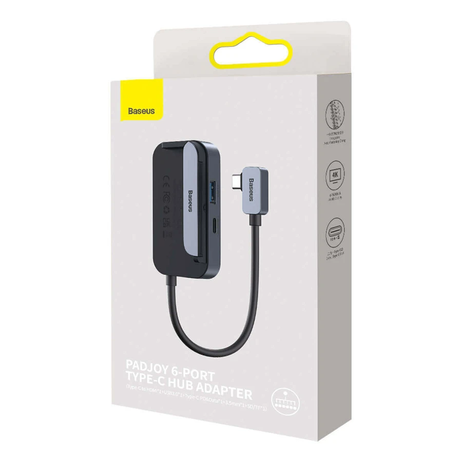 Универсальный USB-концентратор для планшета/смартфона 6-в-1 USB-C Baseus PadJoy - темно-серый: цены и характеристики