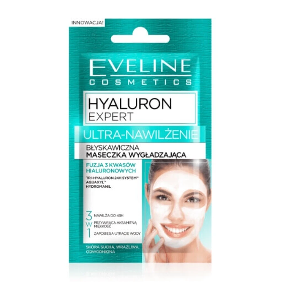 Eveline, Hyaluron Expert Ultra-Nawilenie, Разглаживающая маска, 7 мл: цены и характеристики