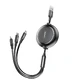 Baseus Golden Loop 3-in-1 Retractable Cable USB - Micro USB / Lightning / USB-C 3.5A 35cm - 120cm Black (CAMLT-JH01)