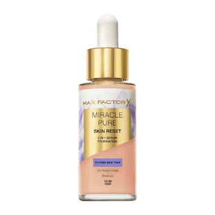 Питательная тональная основа с сывороткой Max Factor Miracle Pure 2-в-1 Skin Reset, веганская формула, оттенок 10-30, светлый, 30 мл