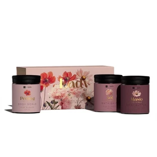 Набір солі для ванн HiSkin Lady Flowers, 200 мл + скраб для тіла, 200 мл + масло для тіла, 200 мл