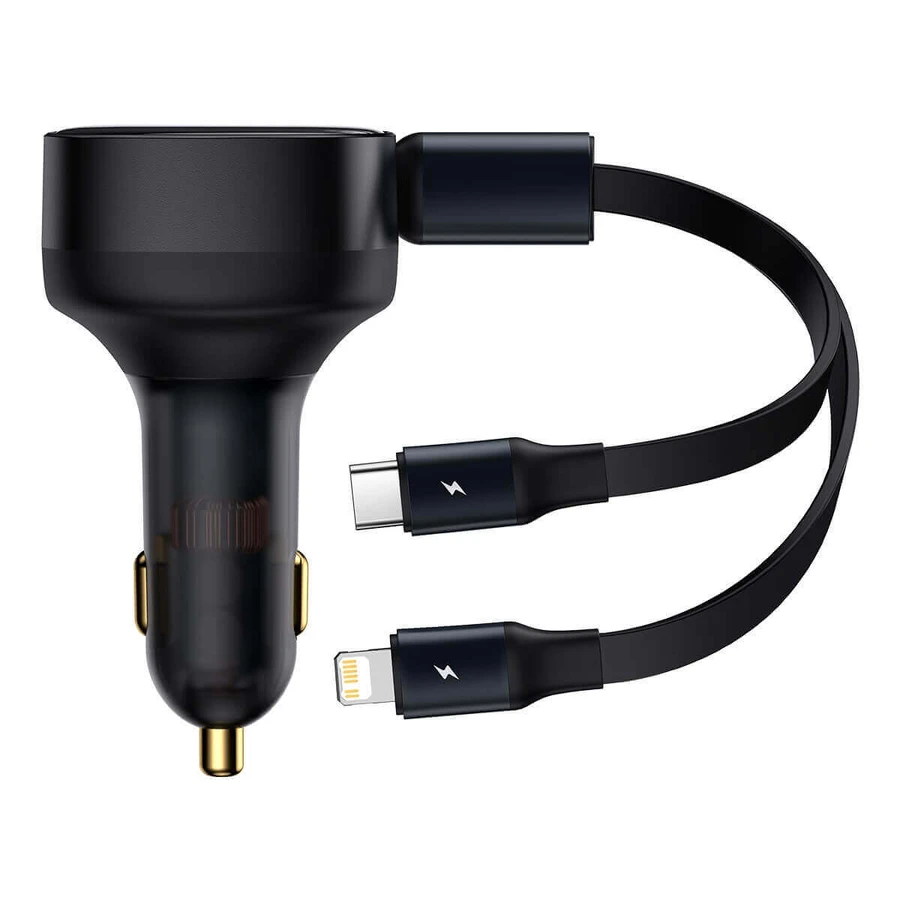 Автомобільний зарядний пристрій Baseus Enjoyment 2-in-1 30W Black (CGTX000001): ціни та характеристики