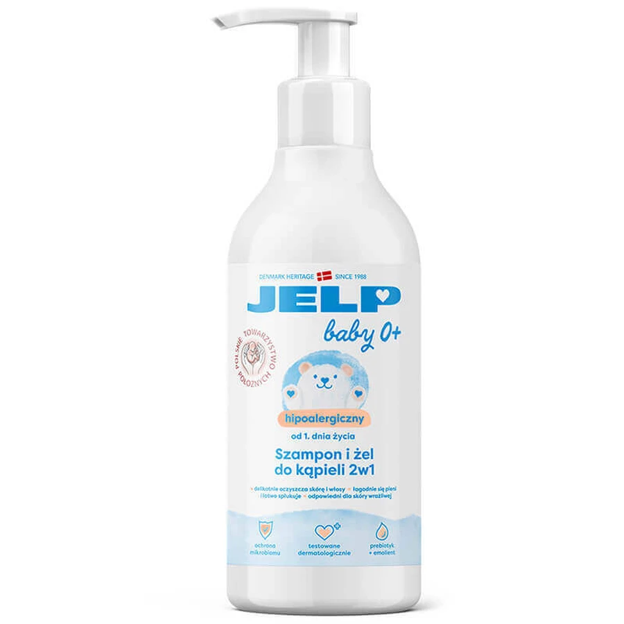 Jelp Baby 0+, гипоаллергенный шампунь и гель для купания, с 1-го дня жизни, 400 мл: цены и характеристики