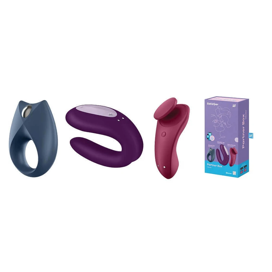 Satisfyer Partner Box 3 Set Royal One Ring Vibrator + Double Joy Partner Vibrator + Sexy Secret Panty Vibrator: цены и характеристики