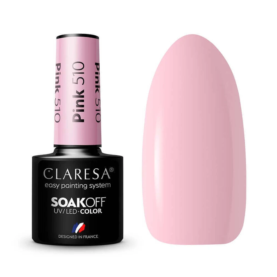 Рожевий гібридний лак для нігтів Claresa Soak Off UV/LED 510, 5 г: ціни та характеристики