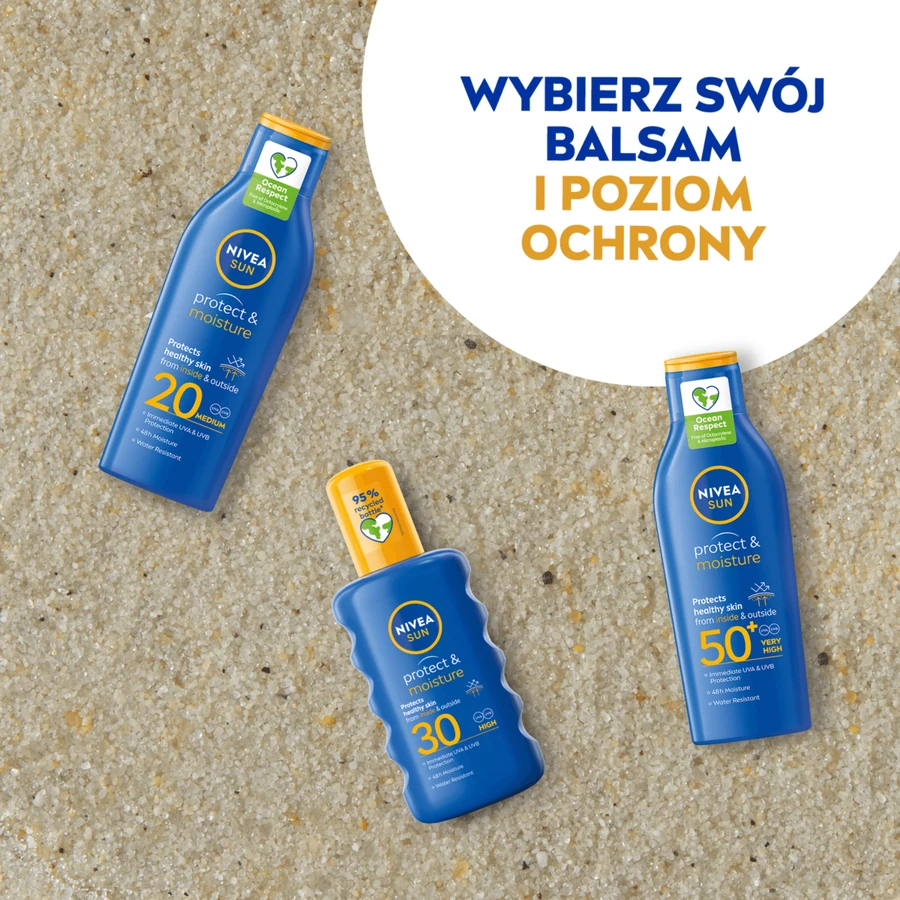 Nivea_Sun Protect &amp; Moisture Увлажняющий солнцезащитный лосьон SPF30, 200 мл: цены и характеристики